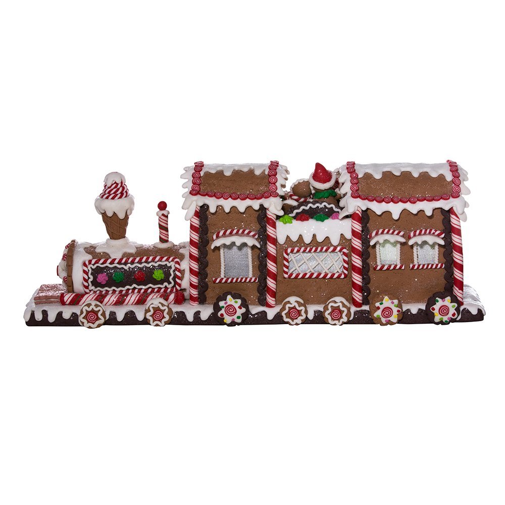 Kurt Adler 19.5" Battery-Operated Gingerbread LED Train Tablepiece