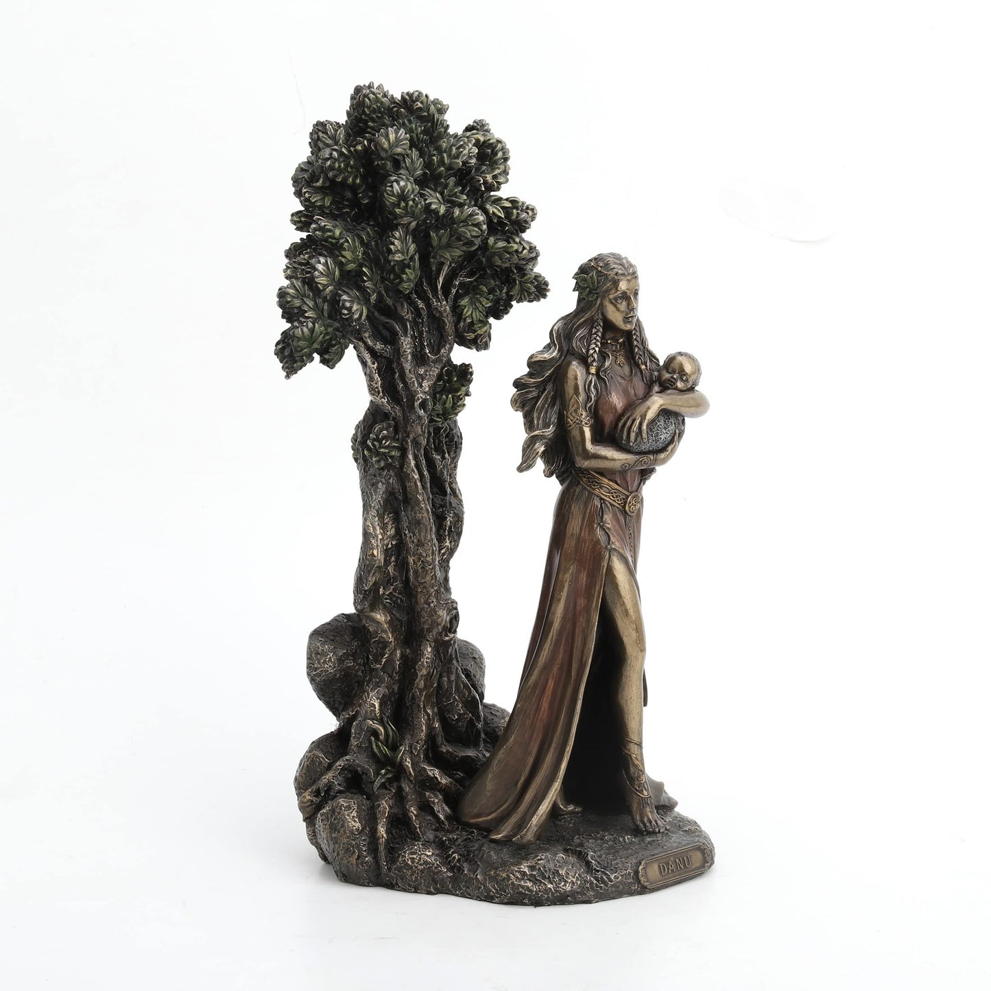 Danu Irish Triple Goddess of The Tuatha De Danann Bronze Finish Statue