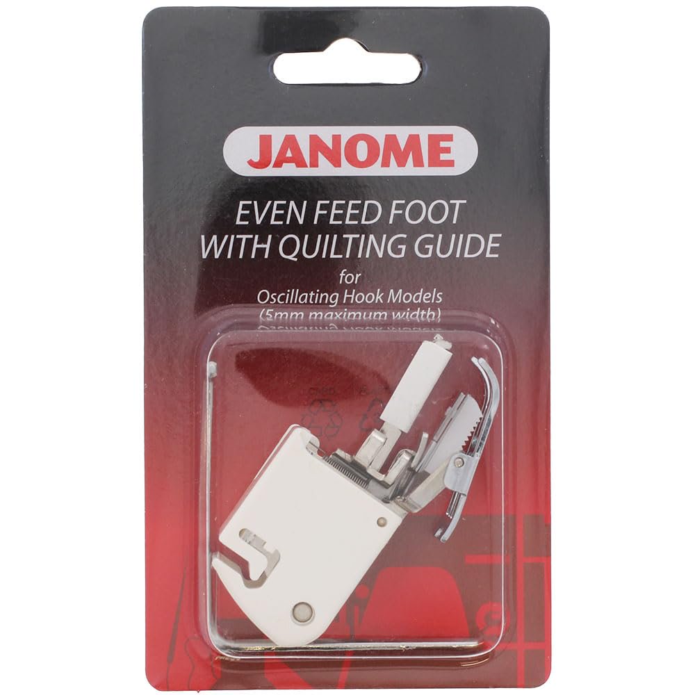 Janome Even Feed Foot with Quilting Guide Oscillating Hook Models for Low-Shank Sewing Machines