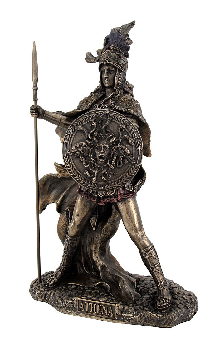 Veronese Design 10 1/4 Inch Athena Greek Goddess of Wisdom and War Cold Cast Resin Bronze Finish Sculpture