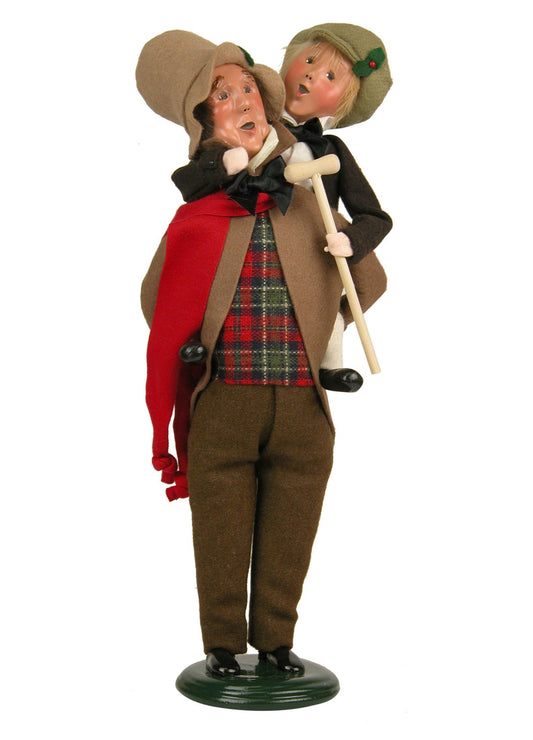 Byers' Choice Bob Cratchit & Tiny Tim Caroler Figurine 209 from The A Christmas Carol Collection