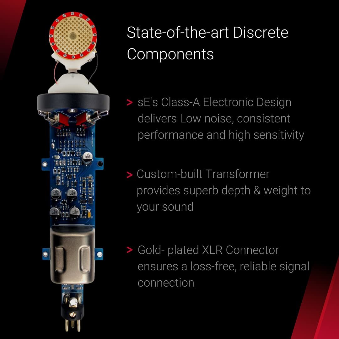 SE ELECTRONICS - 2200 Large Diaphragm Cardioid Condenser Mic with Shockmount and Filter