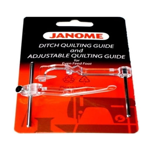 Janome Ditch Quilting Guide & Adjustable Quilting Guide for Even Feed Foot
