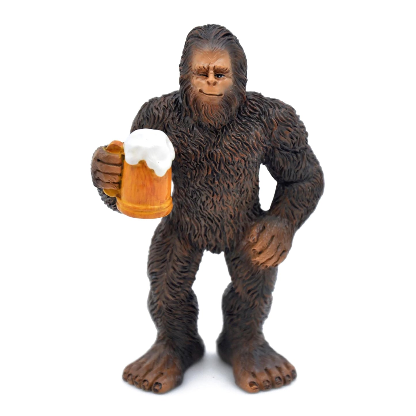 Marshall Home & Garden Party in The Woods with Big Foot Sasquatch 4 inch Resin Minature Outdoor Patio Lawn Figurine Statue for Garden - Woodland Knoll Collection, Brown