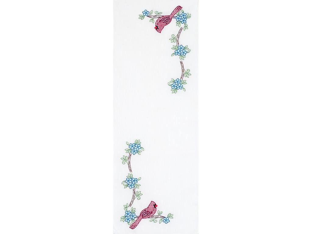 Jack Dempsey Perle Edge Table Runner Cardinal