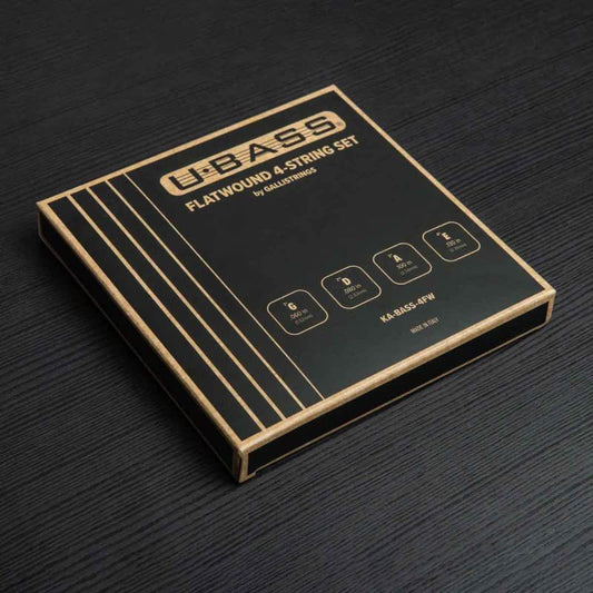 Kala Flatwound U•BASS® 4-String Set by Gallistrings, Chrome Steel and Nylon Core, High-Tension Strings for Electric Ukeleles, Double Bass Timbre