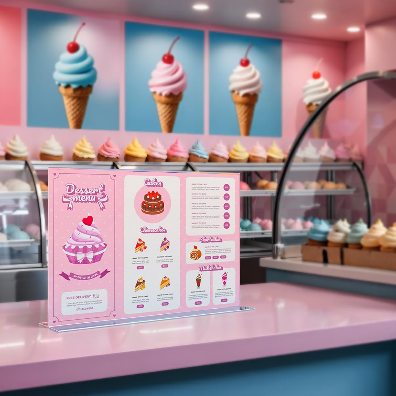 Marketing Holders Clear Acrylic Multi Panels Table Tent, Menu Cards, Table Signs, Advertisements & POP Signs