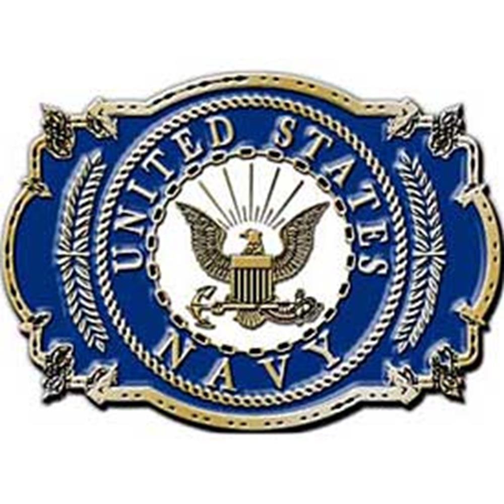 EagleEmblems B0121 Buckle-USN Logo (3.125'')