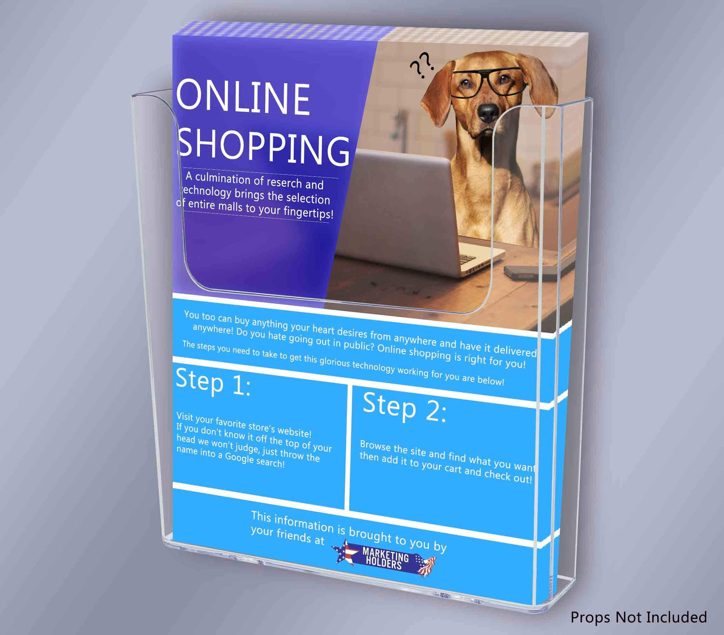 Marketing Holders Brochure Holder Indoor Outdoor Pamphlet Wall or Countertop