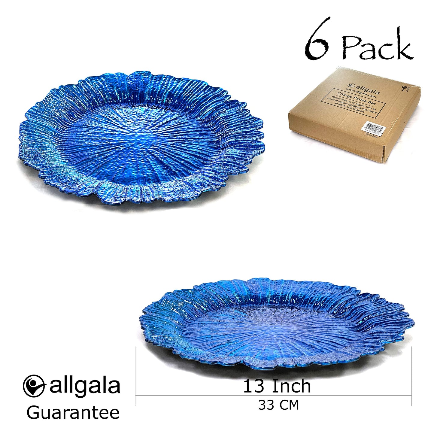 allgala Heavy Quality Round Charger Plates - Elegant Gold Chargers for Dinner Plates
