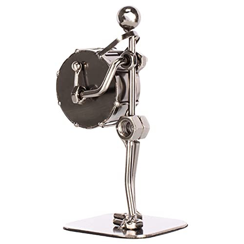 Broadway Gift Silvertone Marching Drummer Player 6 inch Table Top Figurine
