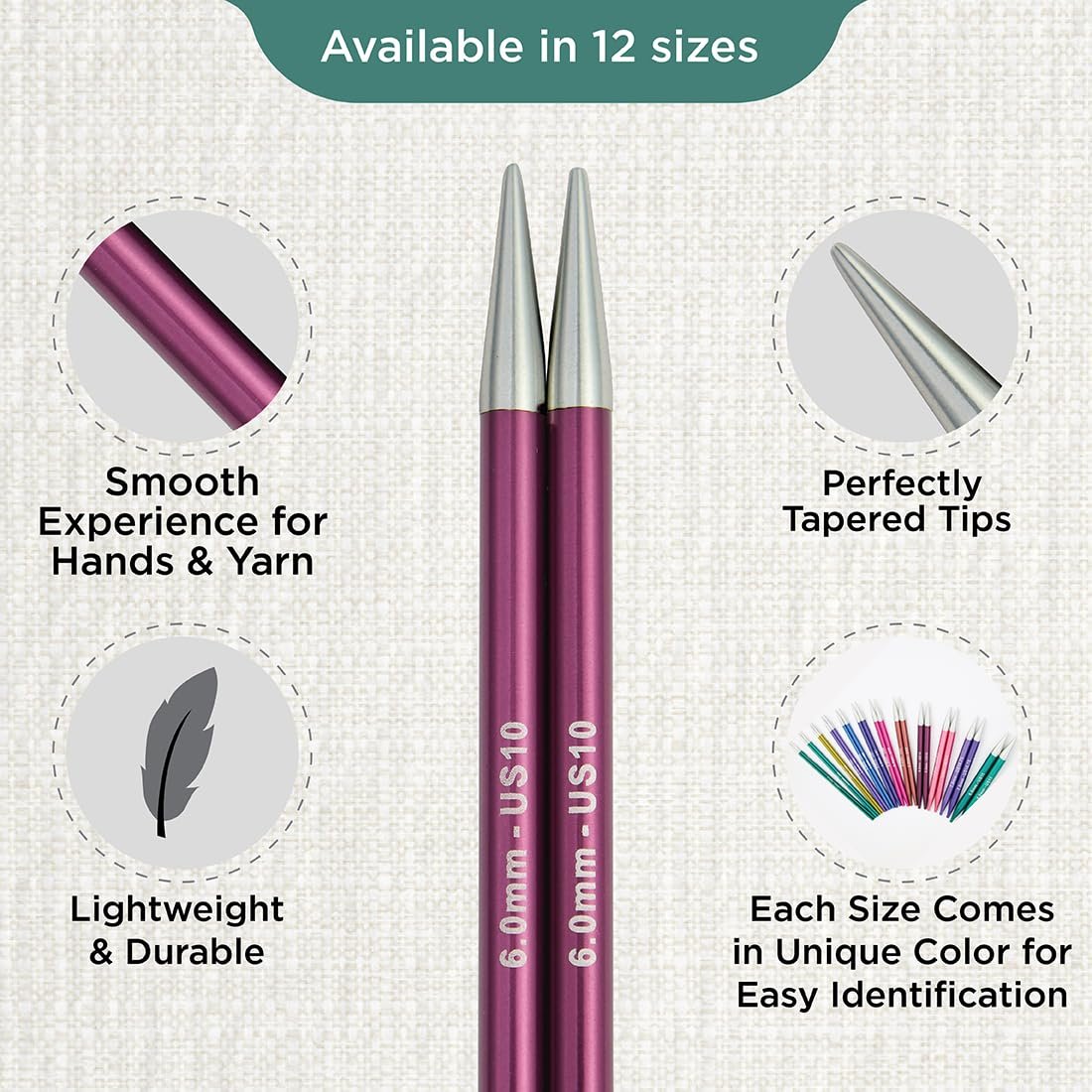 KnitPro Zing Interchangeable Circular Needles 4" (10cm)