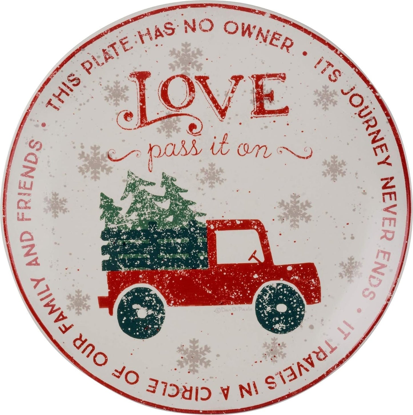 Primitives By Kathy 12 Inches Diameter Stoneware Giving - Pass It On Decorative Plates