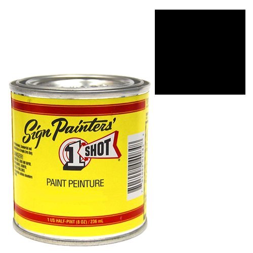Black Pinstriping Lettering Enamel Paint, 1/2 Pint