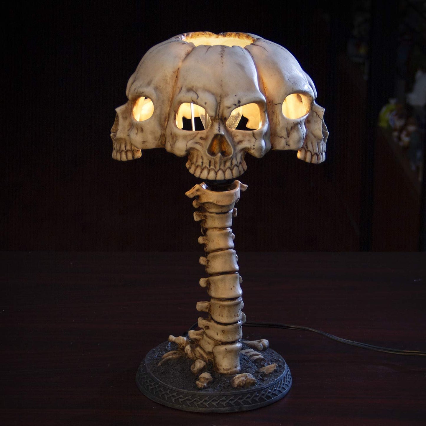 Pacific Giftware Incomplete Resurrection Skull Faced Desk Lamp Resin Home Decor