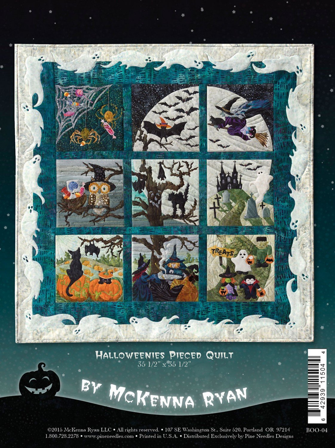 Pattern - Halloweenies Pieced Quilt Block 4-Sugar High by McKenna Ryan