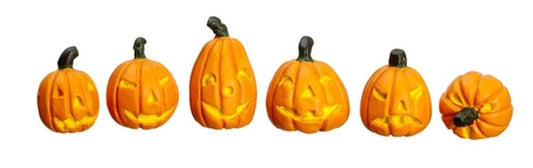 Dollhouse Orange Pumpkins Jack O’Lanterns Miniature Halloween Garden Accessory