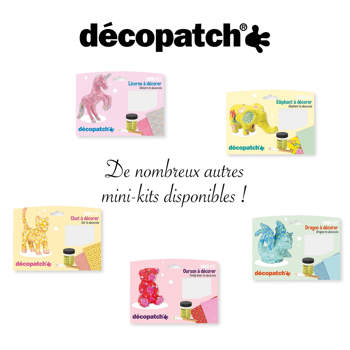 Décopatch Papier Mache Animal kit, 3.5x19x13.5cm, Brown