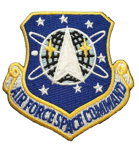 Eagle Emblems 1x USAF Space Command Patch - 3" x 3" Navy Blue Polyester Sew-On Military Space Fabric Applique Patch