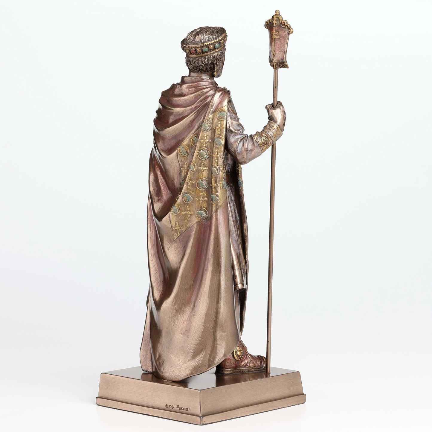Veronese Design 10 1/4 Inch Byzantine Emperor Justinian The First Cold Cast Resin Bronze Finish Statue