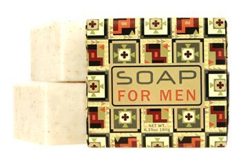 Masculine Scent, Blended with Exfoliating Wheat Bran and Apricot Seed, Enriched with Shea Butter, Cocoa Butter. No Parabens 6.35 Oz. (3 Pack).