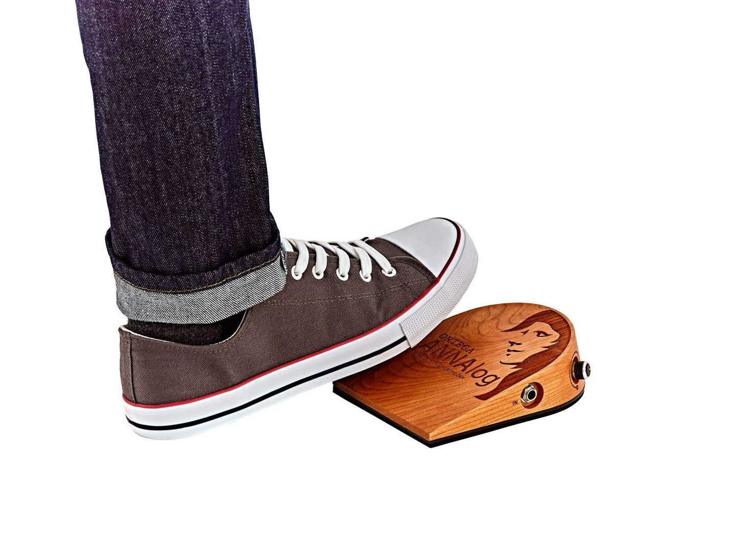 Ortega Guitars Analog Singer-Songwriter Stomp Box with Built-in Passive Piezo for Kick Sound, Natural (ANNALOG)
