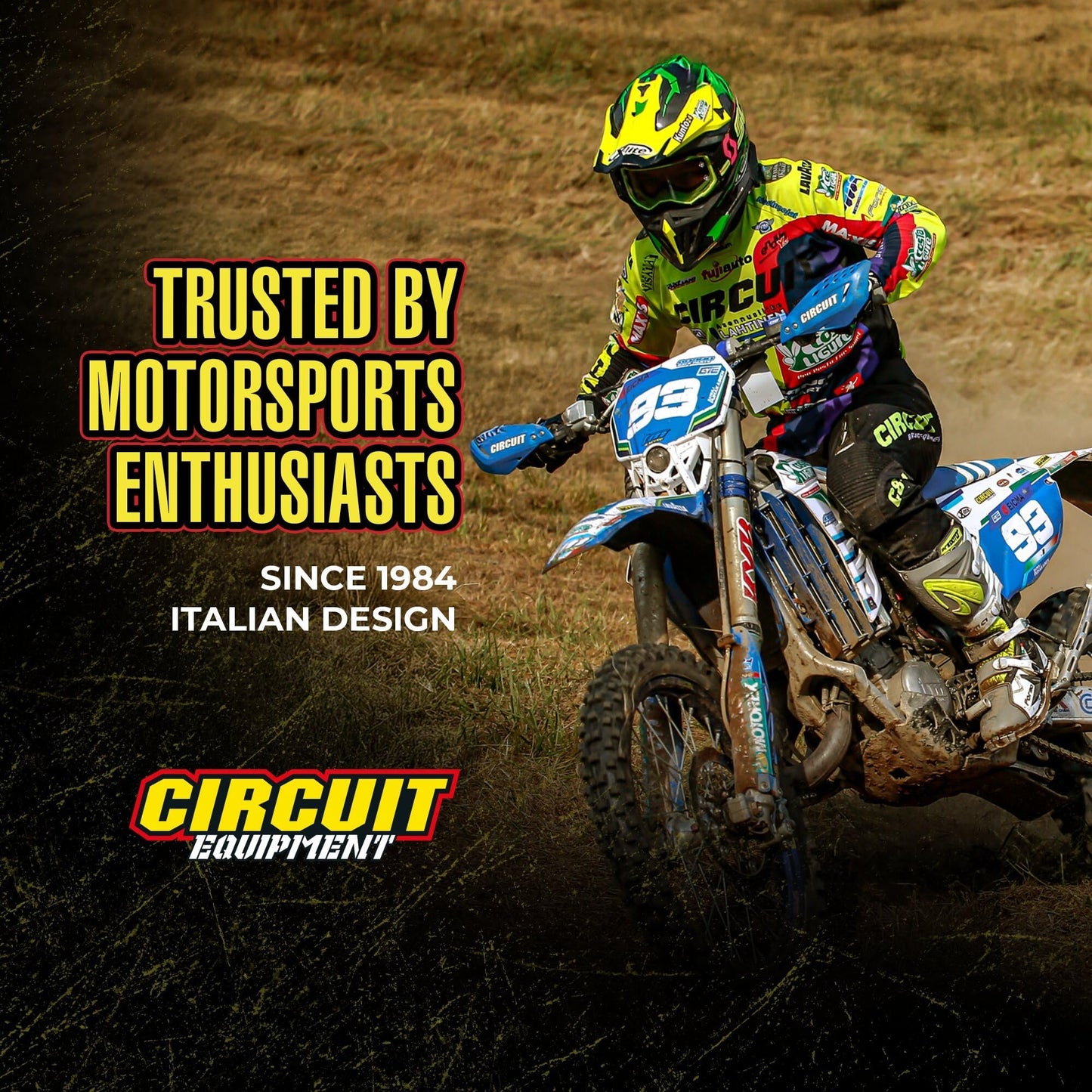 CIRCUIT EQUIPMENT Universal Motorcycle Handguards - High Strength Enduro Motorcycle Handguards Vector for Any Weather - Dirt Bike Handguards with Brackets, Nuts, & Screws
