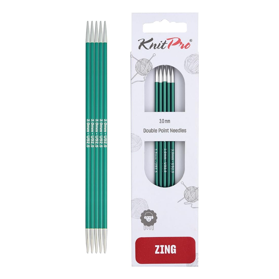 KnitPro Zing Double Pointed Needles 8" (20cm)