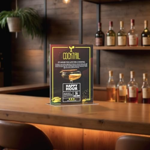 Marketing Holders Acrylic Sign Holder 11" x 14" Literature Flyer Poster Frame Letter Notice Menu Pricing Deli Table Tent Countertop Expo Event Sign Holder Display Stand Double Sided Bottom Loading