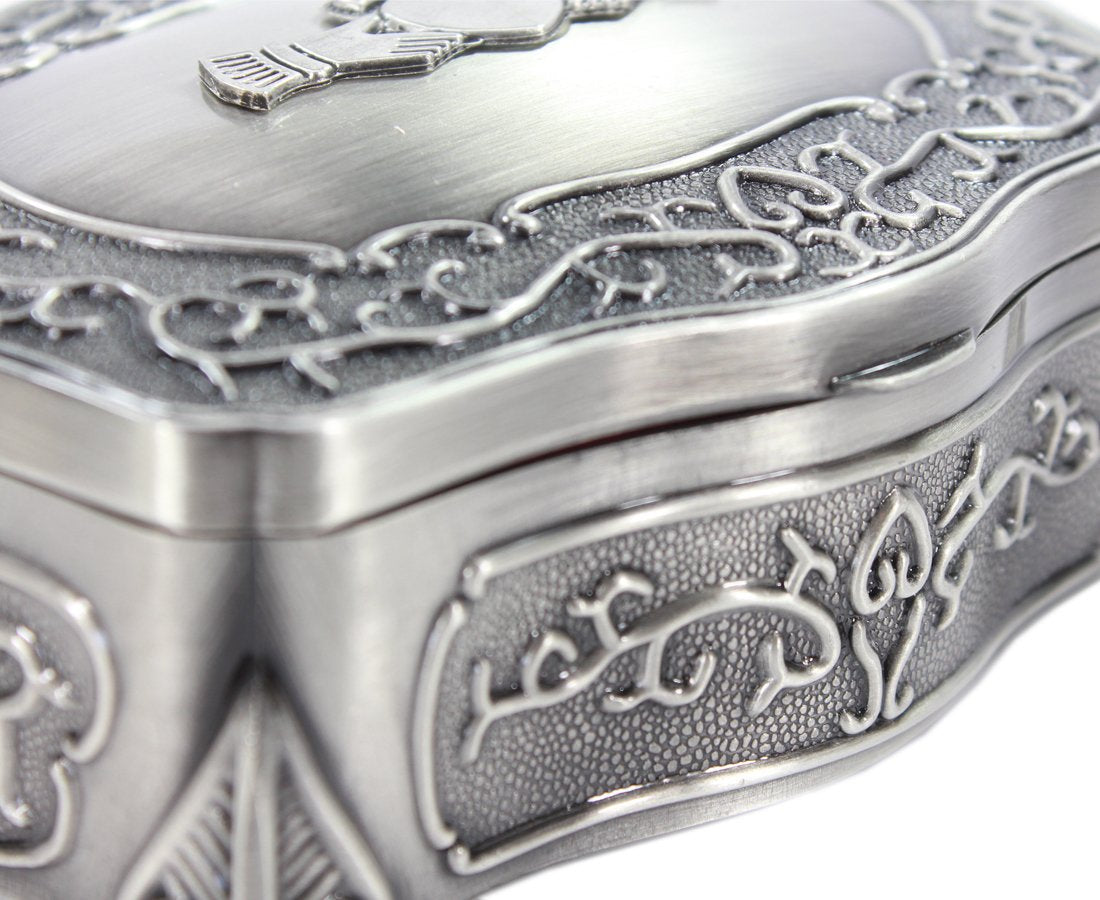 Mullingar Pewter Jewelry Box with Irish Claddagh Design