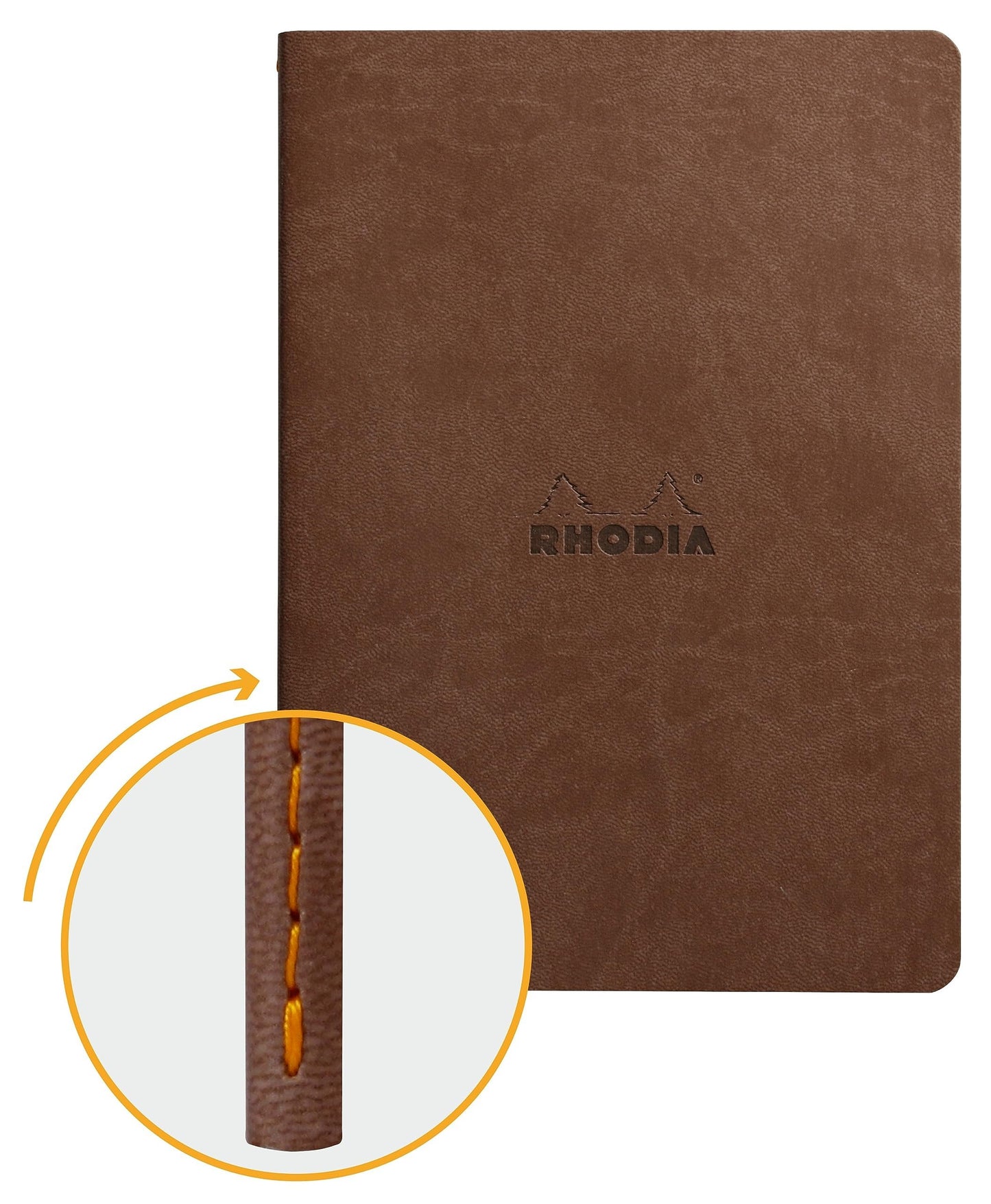 Rhodia Sewn Spine Notebook, A5, Dot - Chocolate