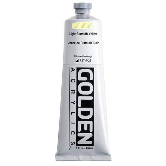 Heavy Body Acrylics by GOLDEN, Light Bismuth Yellow, 5 fl. oz. Tube, Professional Acrylic Paint, Semi-Opaque