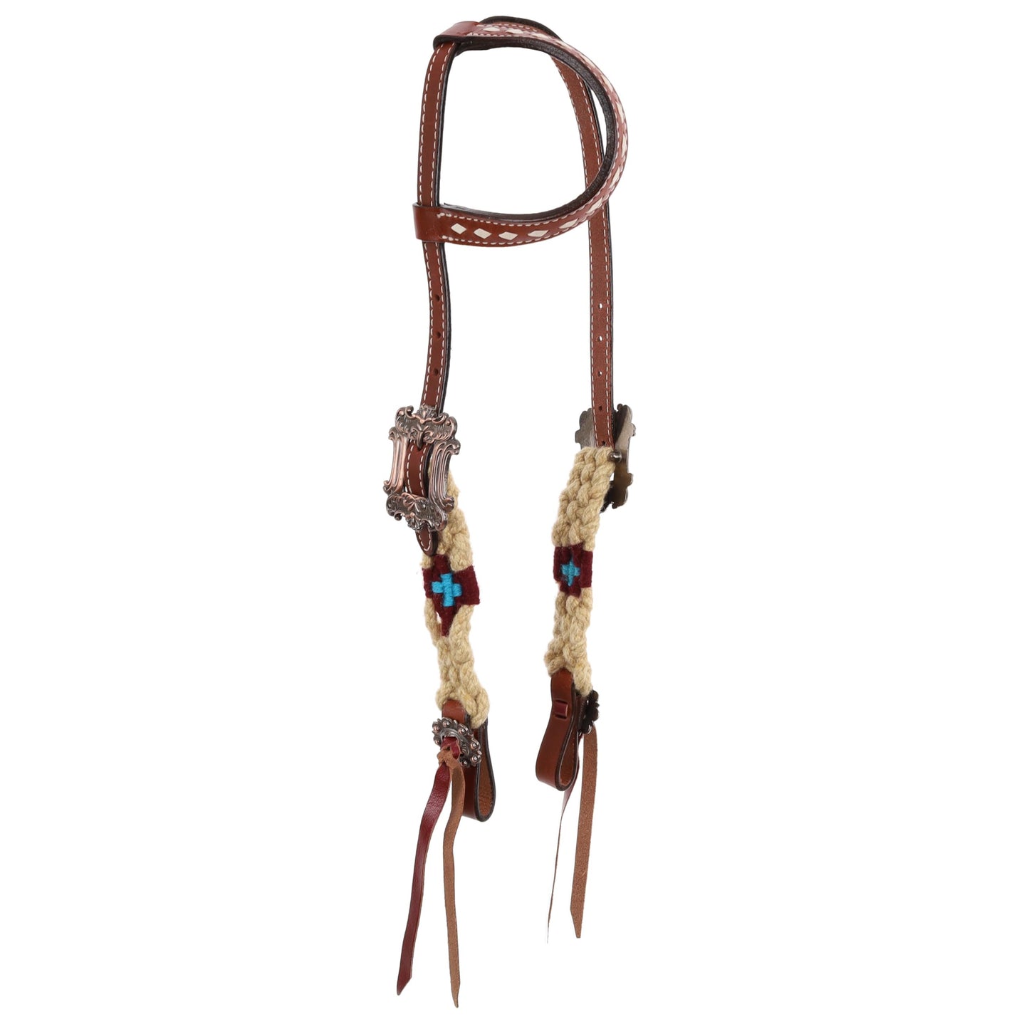 Showman Sand & Sky Mohair Single Ear Headstall & Breast Collar Set