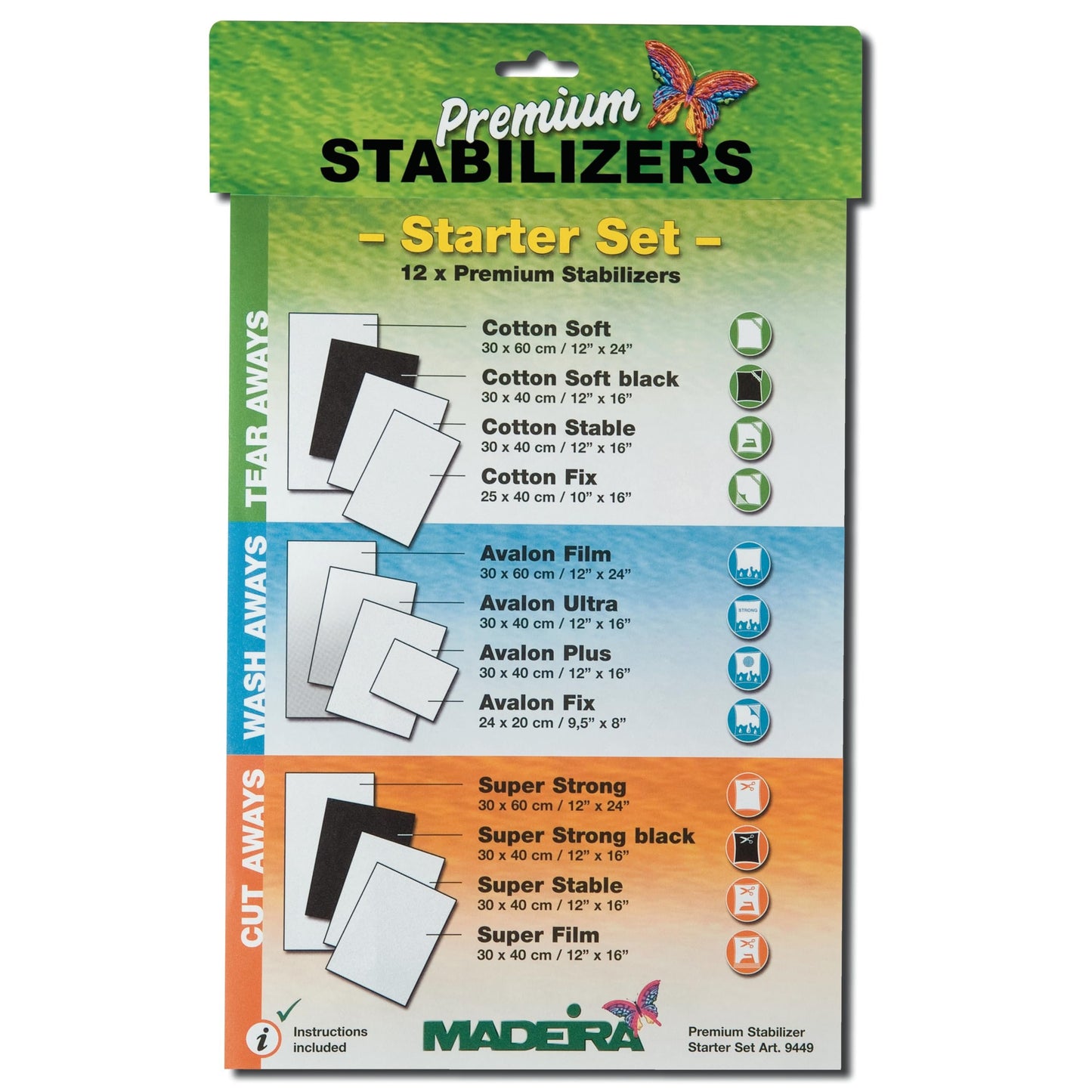 Madeira 20990555 Stabilizer Sampler Pack,