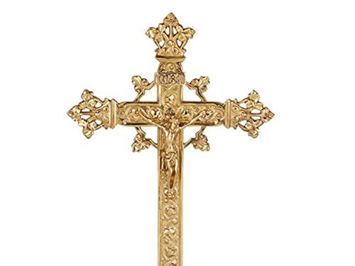 Christian Brands Sudbury Brass Trinity Series Standing Altar Crucifix, 30 Inch
