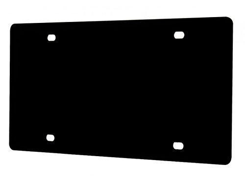 Blank License Plate Laser Cut Black Acrylic 12" x 6" Monograms Graphics Designs Quotes Slogans for at Home Creators Collectors Automotive Accessory Retailers Dealerships by Marketing Holders