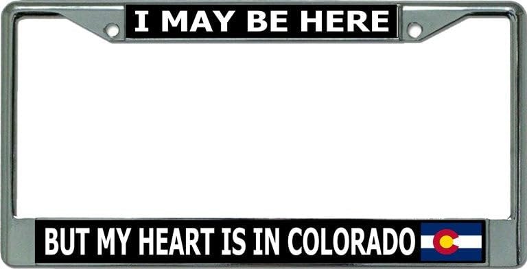 My Heart is in Colorado Chrome License Plate Frame