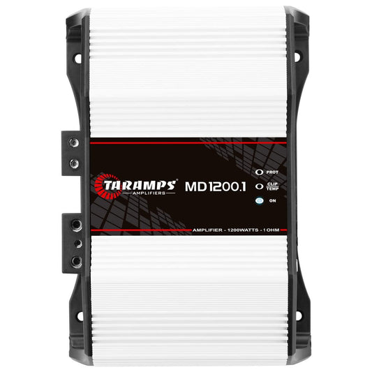 Taramps MD 1200.1 Monoblock Amplifier 4 Ohm 1200 Watts Rms 1 Channel Powerful Full Range Car Audio System, Crossover Bass Boost Gain Rca Input Class D