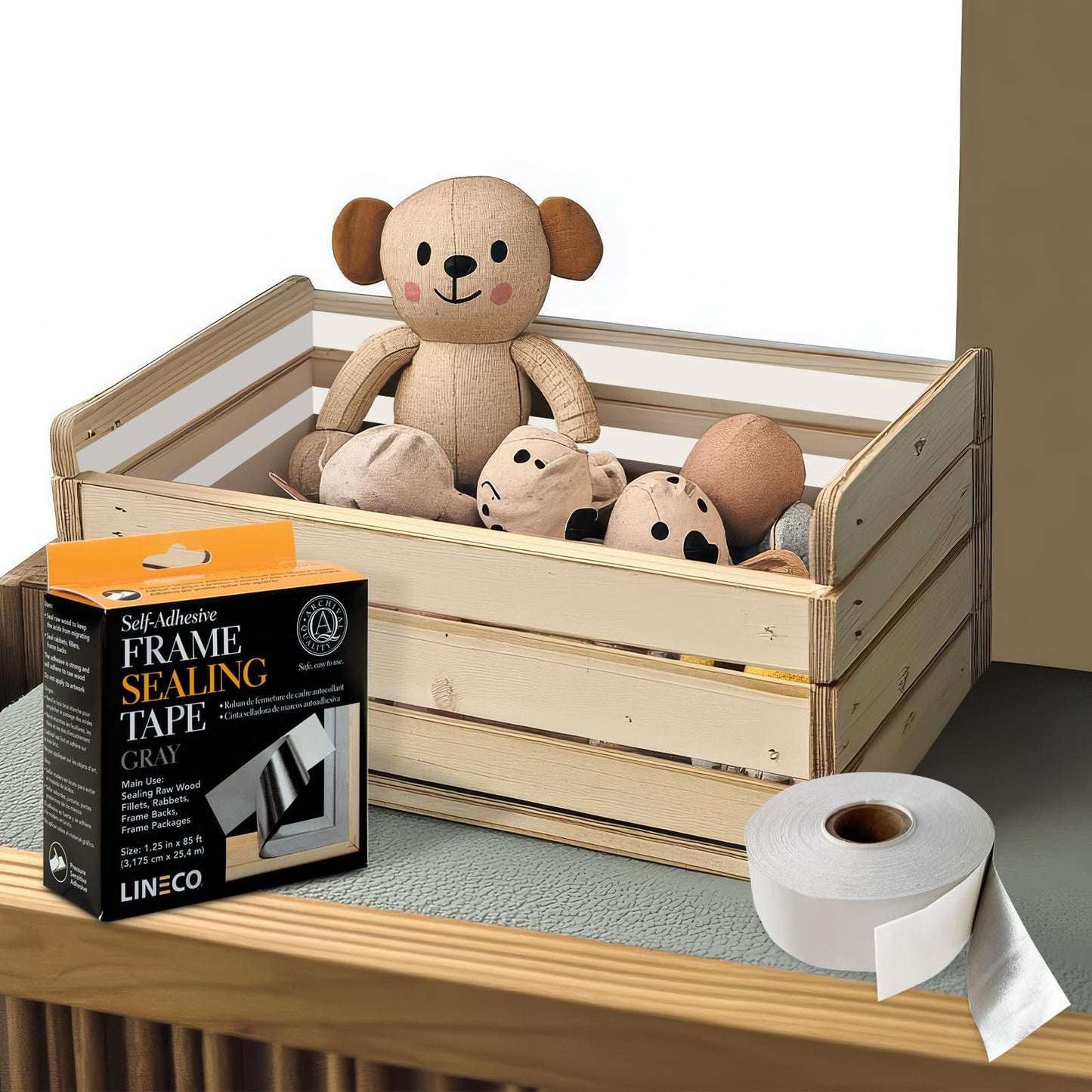 Lineco, Archival Self-Adhesive Frame Sealing Tape, Acid-Free, Non-Yellowing Tape for Sealing Frame Backing, DIY