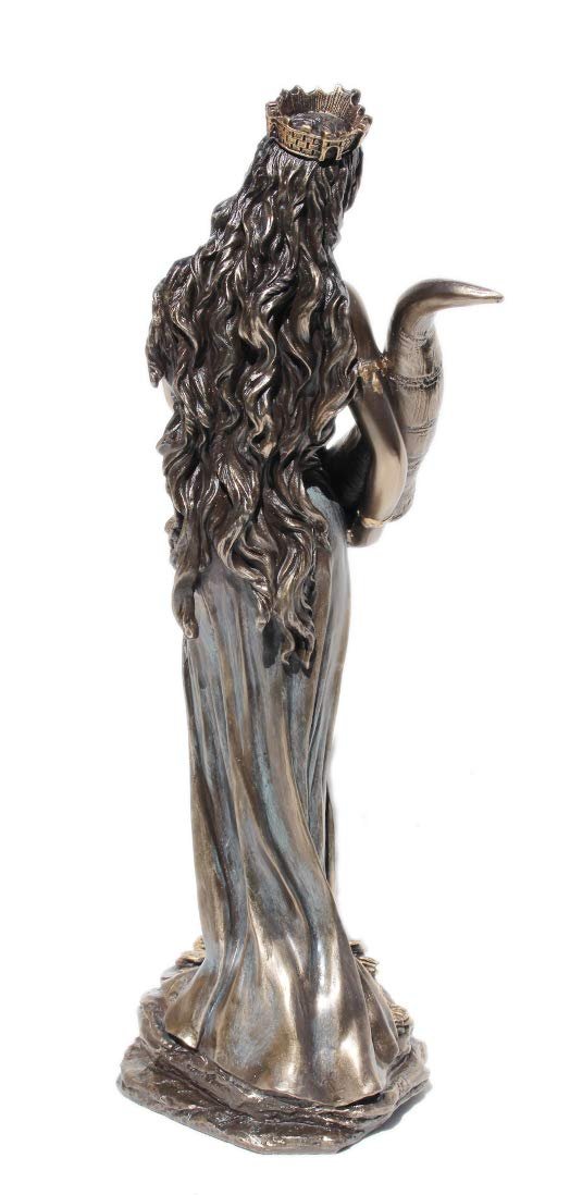11.38 Inch Blinded Greek Goddess Fortuna Cold Cast Bronze Figurine