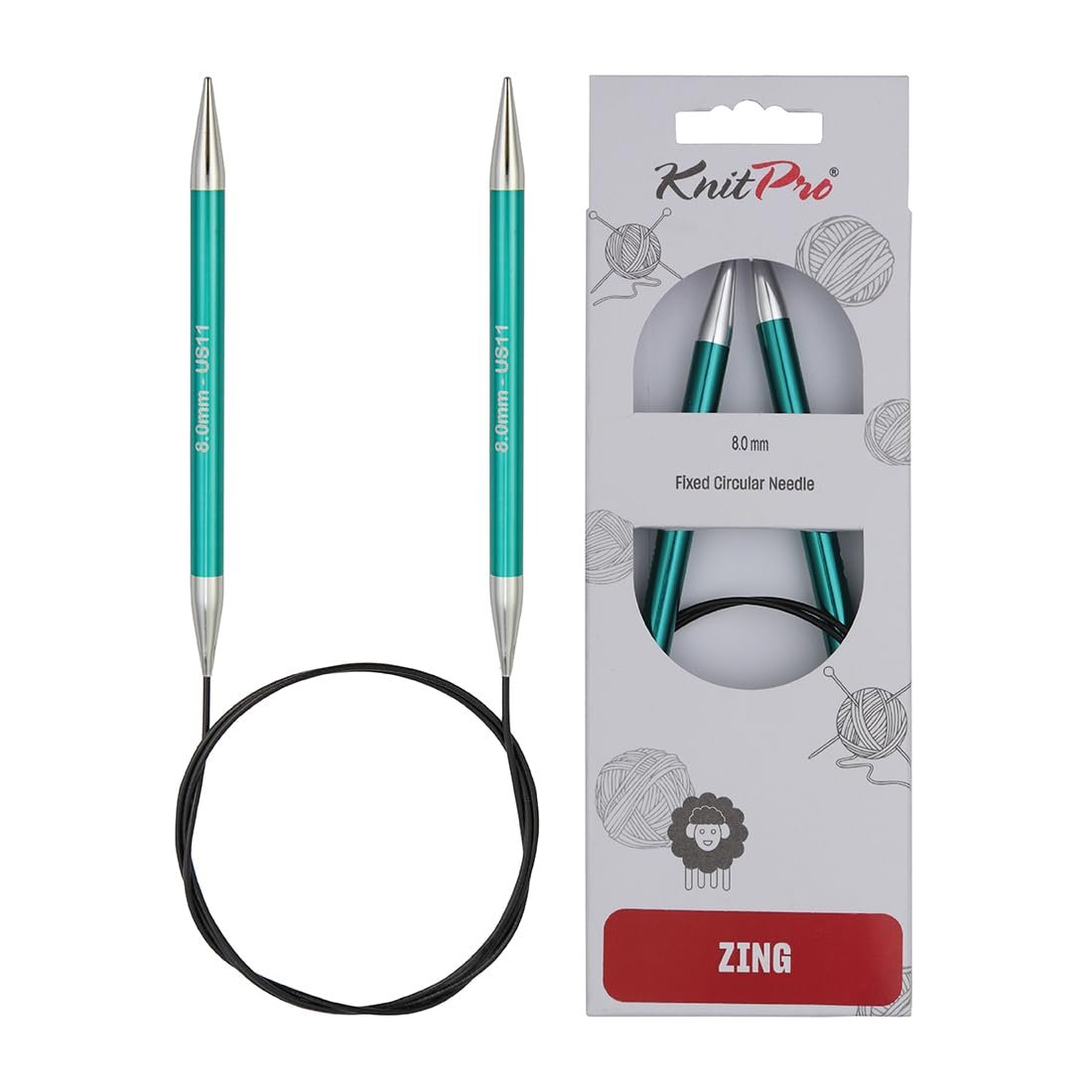 KnitPro Zing Fixed Circular Needles 16" (40cm)