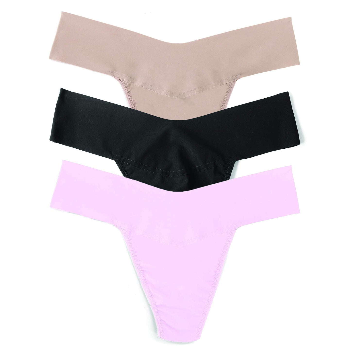 hanky panky - BreatheSoft Natural Rise Thongs for Women | Comfortable Everyday Lingerie Panties | Sizes (XS-XL) | 3 pack