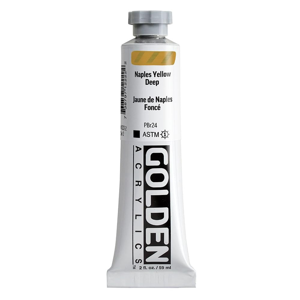 GOLDEN Heavy Body Acrylics, Naples Yellow Deep, 2 fl. oz. Tube, Professional Acrylic Paint, Opaque