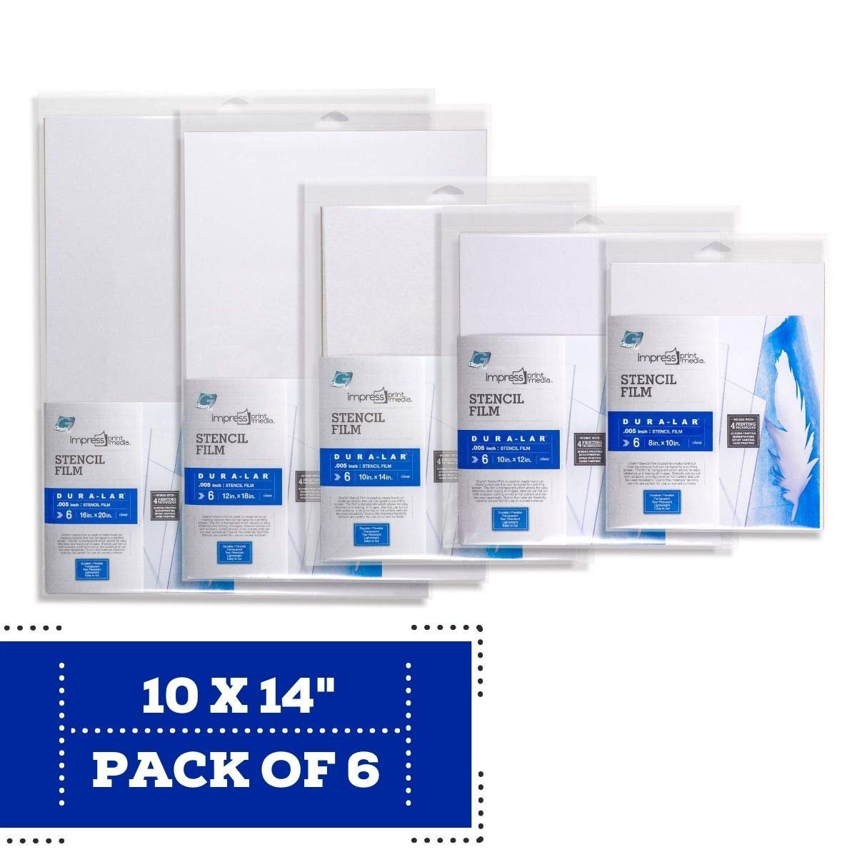 Grafix Impress Print Media Monoprint Plate – 5 x 7”, Pack of 3 – Transparent, Lightweight, Non-Porous .030” Dura-Lar Monoprinting Surface, Economical Alternative to Metal or Glass Plates