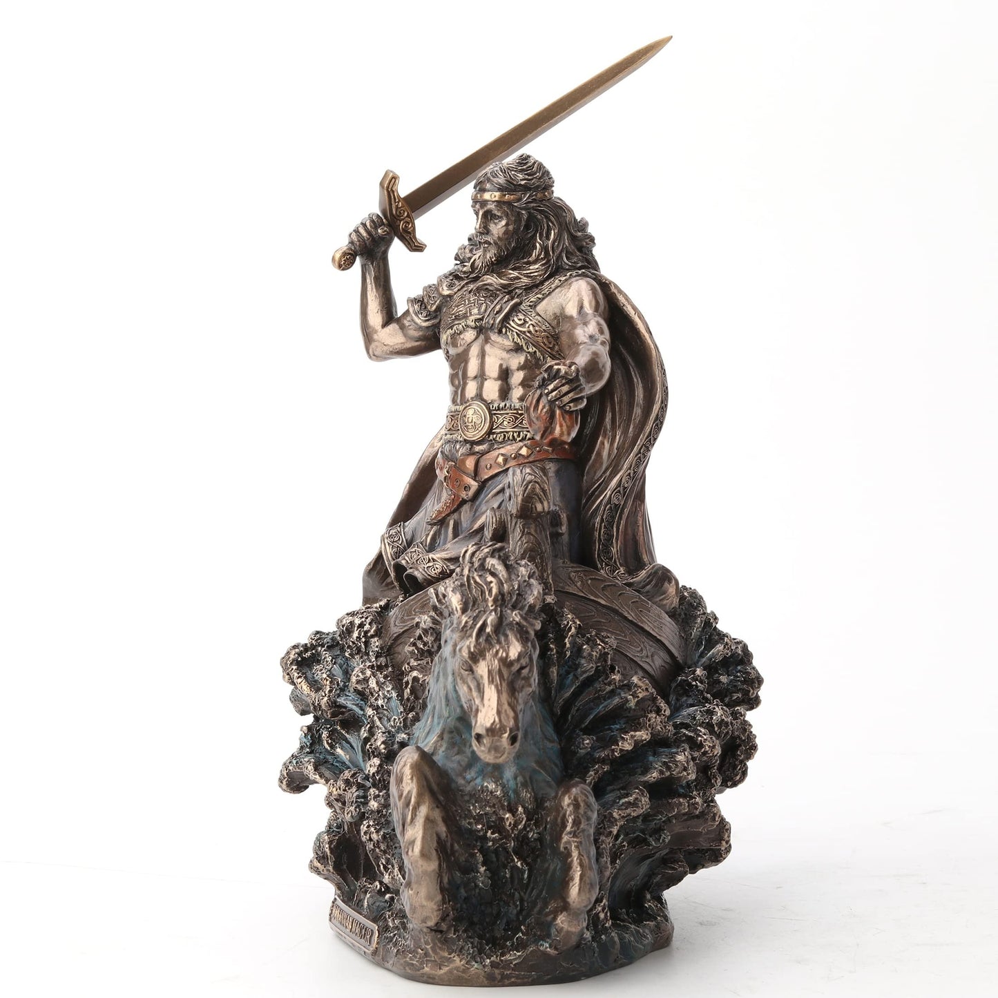 Veronese Design 9 1/2 Inch Manannan Mac Lir Irish God of The Sea Cold Cast Resin Statue Bronze Finish
