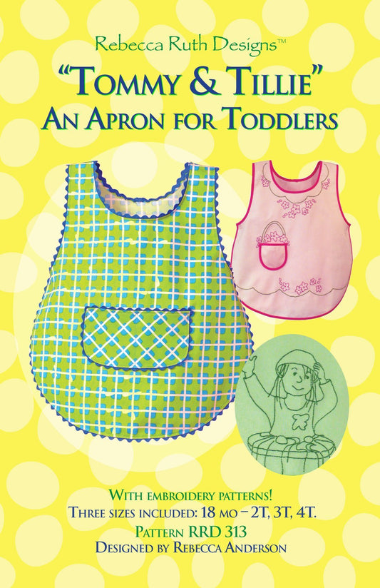 Rebecca Ruth Designs 'Tommy & Tillie' Toddler Apron Sewing Pattern (18 months, 2T, 3T, 4T) - Red