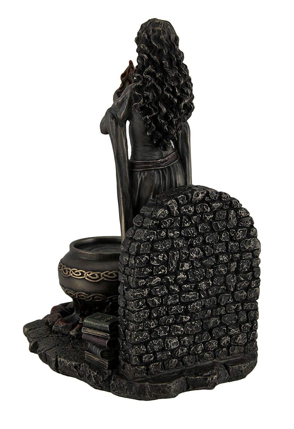 VERONESE DESIGN 9 5/8" Tall Brigid Goddess of Hearth and Home Holding Sacred Flame Statue Cold Cast Resin Antique Bronze Finish