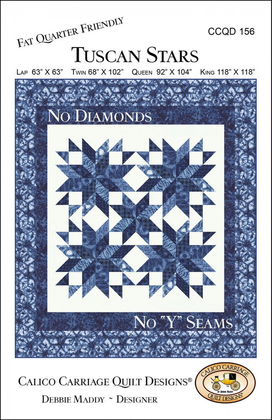 Quilt Pattern - Tuscan Stars - Multiple Sizes by Calico Carriage