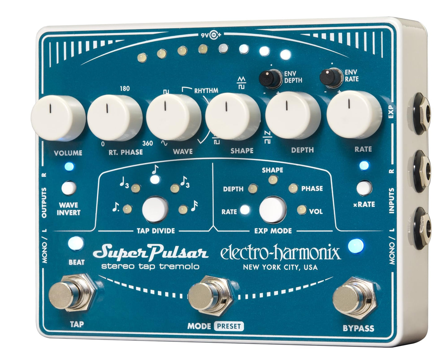 Electro-Harmonix Super Pulsar Stereo Tap Tremolo Pedal