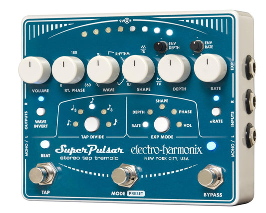 Electro-Harmonix Super Pulsar Stereo Tap Tremolo Pedal